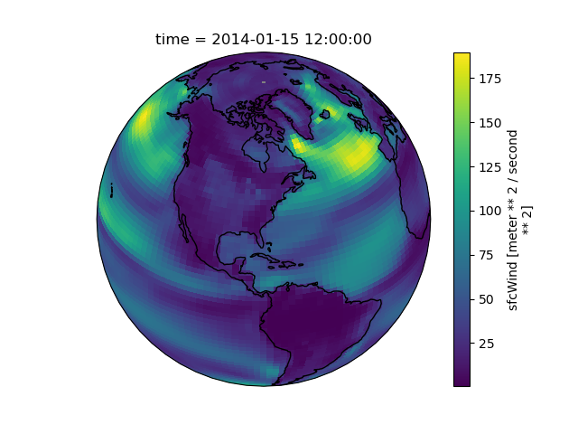 cartopy plot of a quantified dataset